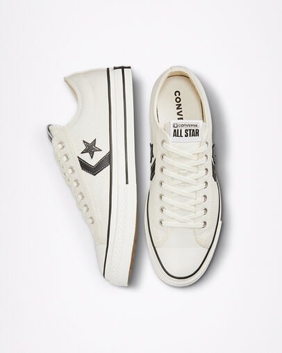 Star Player 76 Premium Canvas Vintage White/Black, Top and Side View