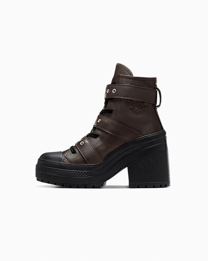 Chuck 70 De Luxe Heel Platform Leather & Buckles Bebida fresca/Negro/Plata, Inner Side View