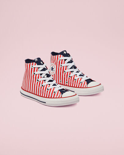 Chuck Taylor All Star Stars & Stripes Midnight Navy/University Red, Angled View