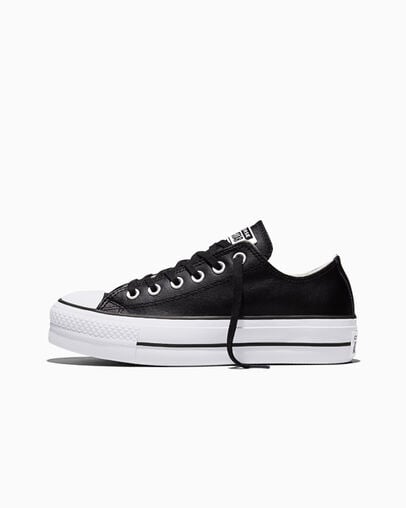 Chuck Taylor All Star Platform Clean Leather Noir/Noir/Blanc, Inner Side View