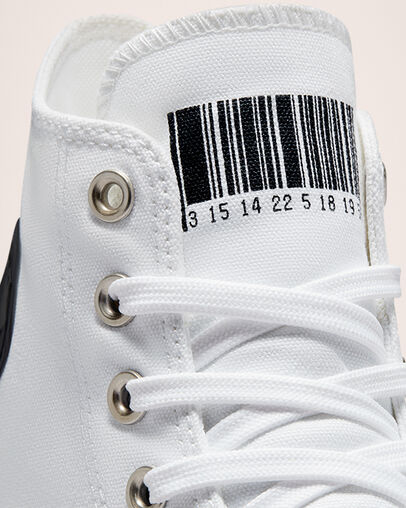 Chuck Taylor All Star Translucent Barcode Blanco/Negro/Blanco, Detail Angle View