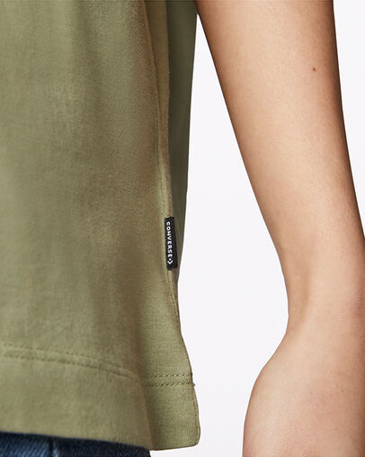 Heart Reverse Print Tee Black Street Sage, Detail View