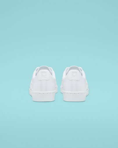 Pro Leather White/White/White, Heel View