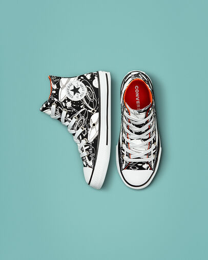 Chuck Taylor All Star Space Kid Black/White/Black, Top and Side View