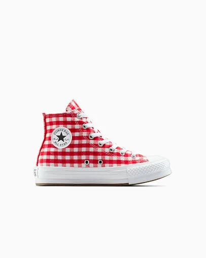 Chuck Taylor All Star EVA Lift Platform Checkered Vintage White/Red/White, Outer Side View