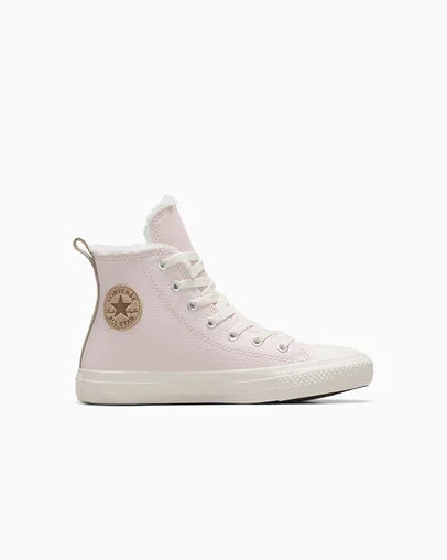 Chuck Taylor All Star Leather & Sherpa Salm&oacute;n relajado/Garza/Piedra c&aacute;lida, Outer Side View