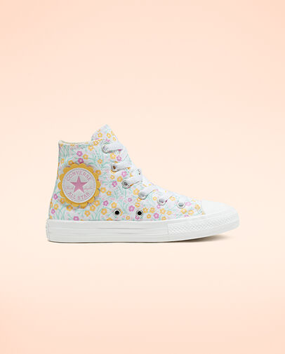Ditsy Floral Chuck Taylor All Star White/Topaz Gold/Peony Pink, Outer Side View