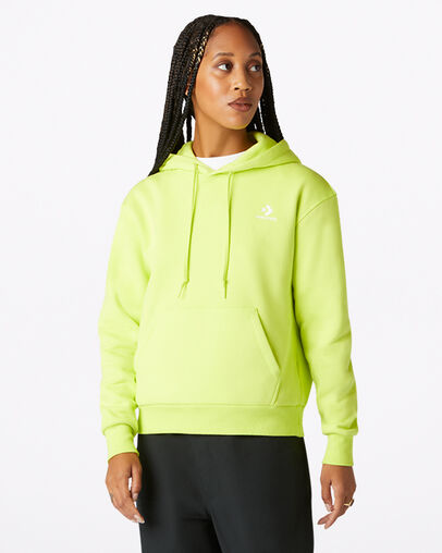 Hoodie pull-over Star Chevron brod&eacute; Citron vif, Front View