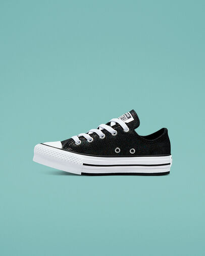 Chuck Taylor All Star Lift Platform Iridescent Leather Black/Black/White, Inner Side View