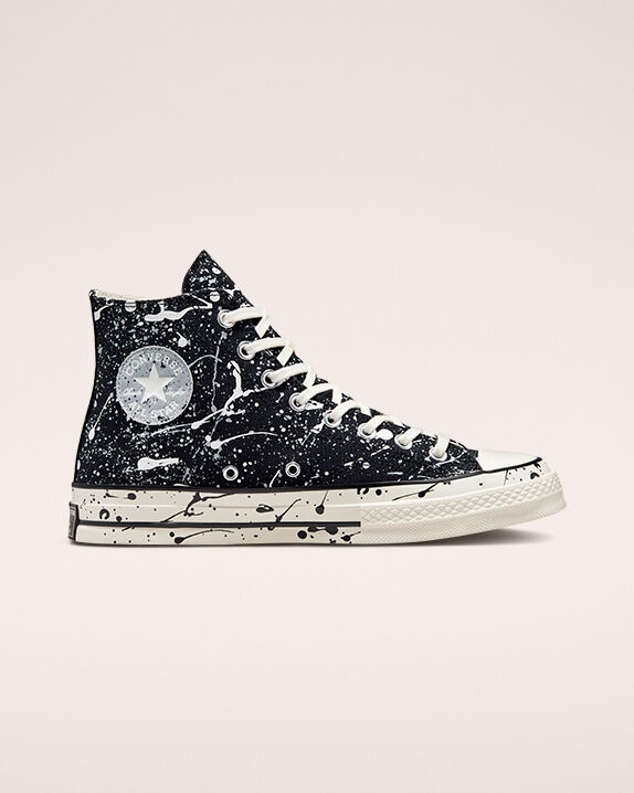 splatter converse high tops