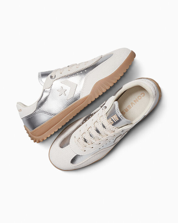 Run Star Trainer Metallic Canvas Dull Silver/Vintage White