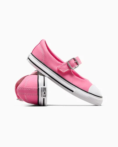Chuck Taylor All Star Dainty Mary Jane Pink/White/Black, Detail Angle View