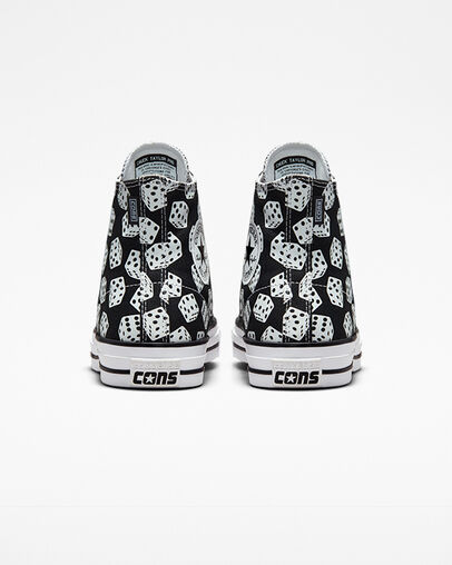 Chuck Taylor All Star Pro Dice Nero/Bianco/Bianco, Heel View