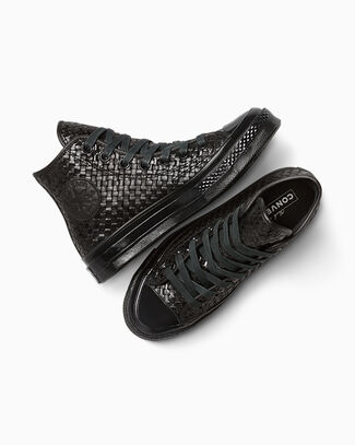 Converse Chuck 70 Woven Leather High-Top Shoe In Black, Size 10 - A14450C
