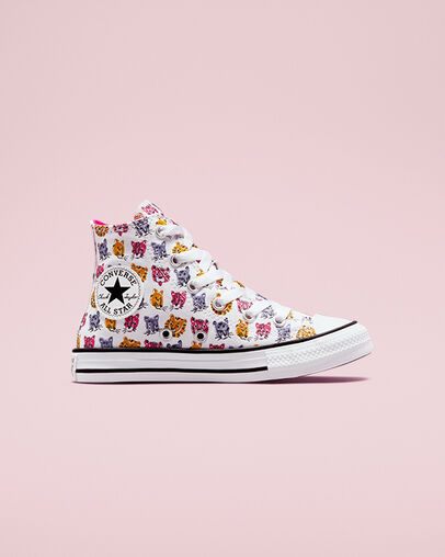 Jungle Cats Chuck Taylor All Star Bianco/Prime Pink/Nero, Outer Side View