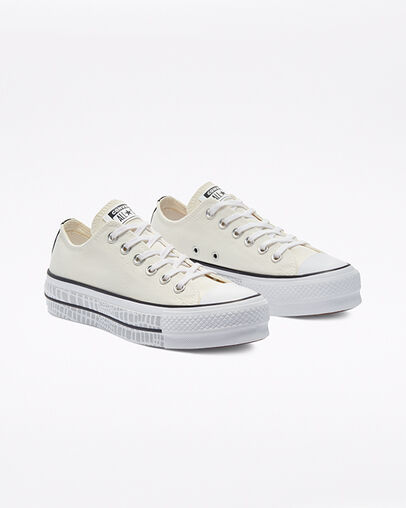 Chuck Taylor All Star Lift Platform Digital Daze Egret/White/Black, Angled View