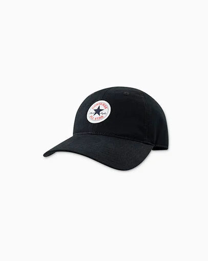 Day 1 Chuck Patch Baseball Cap BLACK, Front View