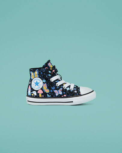 Chuck Taylor All Star Easy-On Butterfly Black/Bleached Cyan/Pink Gaze, Outer Side View