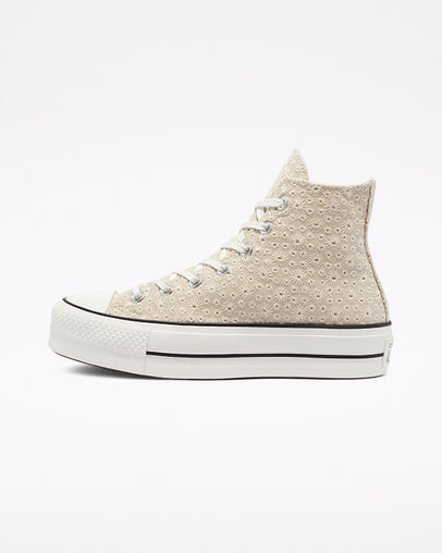 Canvas Broderie Platform Chuck Taylor All Star Farro/Marfil natural, Inner Side View