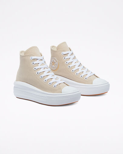 Mono Pastels Chuck Taylor All Star Move Farro/Blanco/S&eacute;samo, Angled View