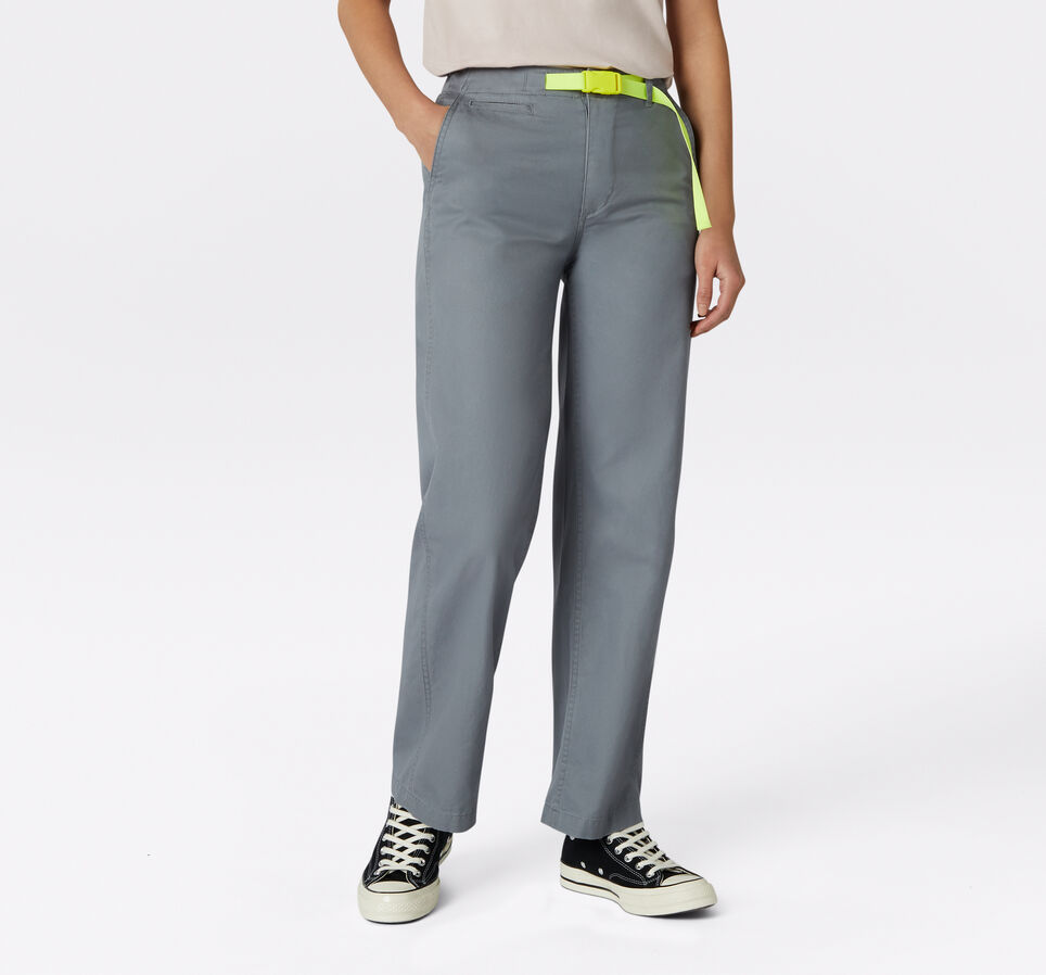 Pantalon tiss&eacute; &agrave; coupe large Gris calcaire