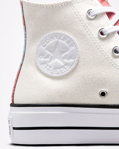 Chuck Taylor All Star Lift Platform Hybrid Shine White/Pink Salt/Black, Detail Angle View