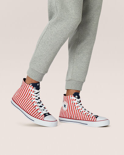 Stars & Stripes Chuck Taylor All Star Wei&szlig;/Midnight Navy/University Red, On Foot Shot 1