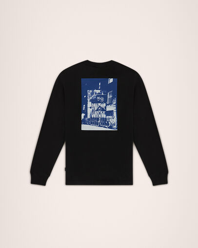 T-shirt Star Chevron Wordmark &agrave; manches longues Noir, Back View