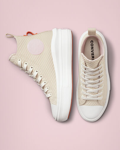 Chuck Taylor All Star Move Future Utility Ficelle/Blanc vintage/Fosse de feu, Top and Side View