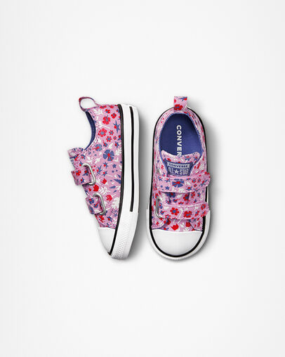 Chuck Taylor All Star Easy-On Paper Floral Beyond Pink/Washed Indigo, Top and Side View