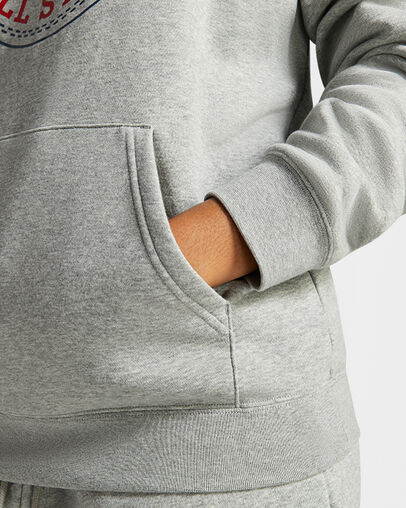 Converse Go-To All Star Patch Standard-Fit Fleece Pullover Hoodie Vintage Grey Heather, Detail View