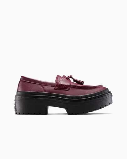Chuck Taylor All Star Lugged Heel Loafer Platform Leather Deep Bordeaux/Deep Bordeaux, Outer Side View