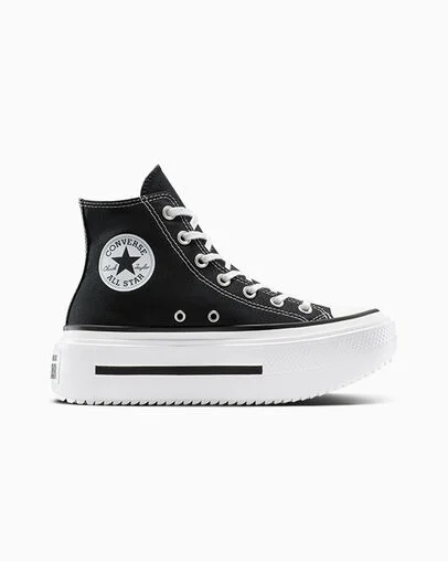 Chuck Taylor All Star Lift Double Stack Platform Canvas Zwart/Wit/Zwart, Outer Side View