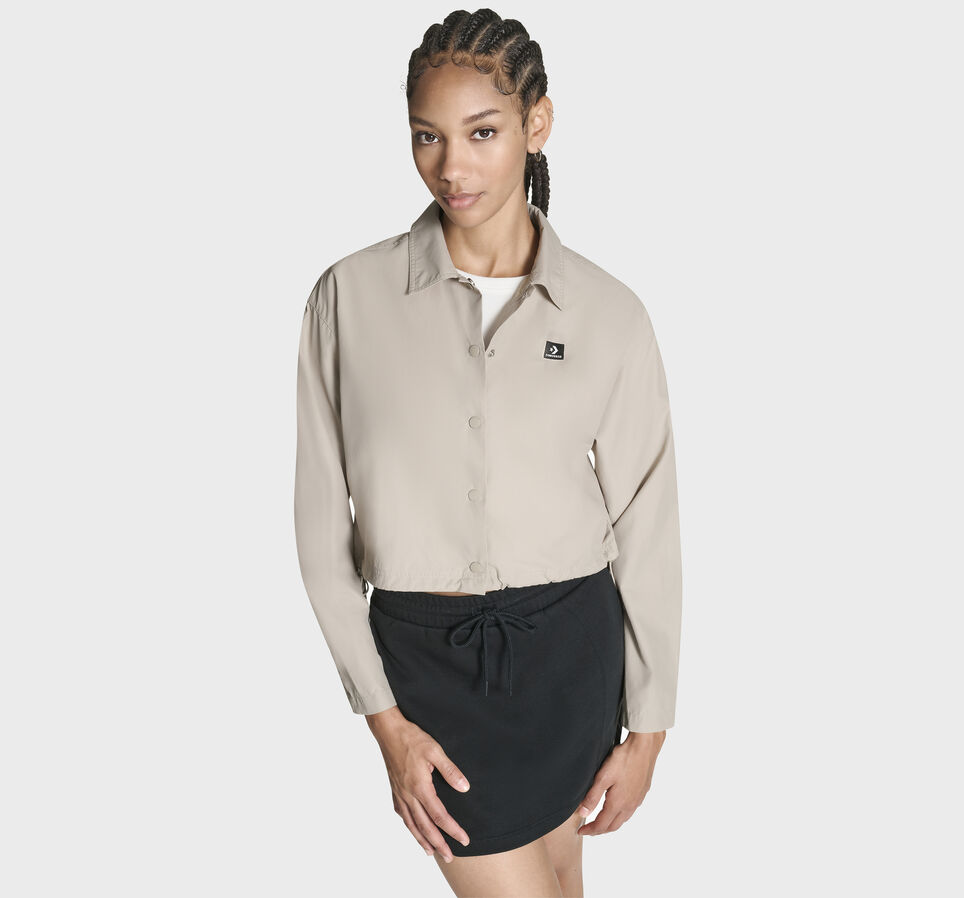 Cropped Parachute Shirt Papyrus