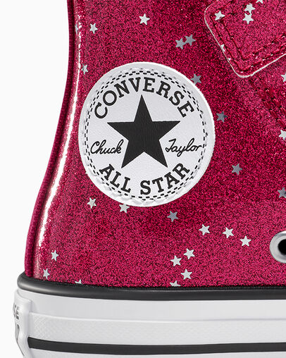 Chuck Taylor All Star Easy-On Glitter Sporty Berry/White/Egret, Detail Angle View