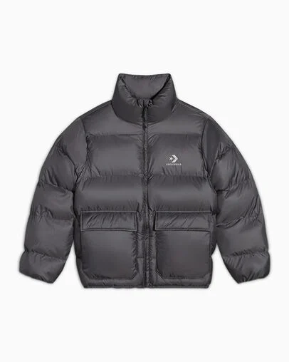 Pocket Puffer Jacket Dark Matter, Front View