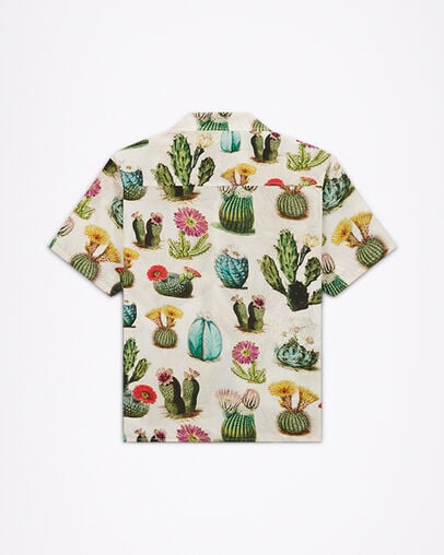 Plant Print Resort Shirt Desert Sand Cactus Multi, Back View