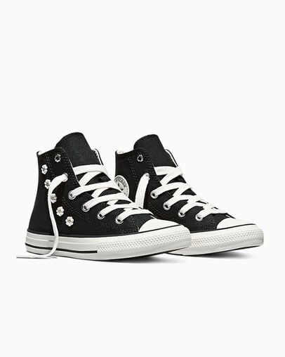 Chuck Taylor All Star Beaded Black/Vintage White/Black, Top and Side View