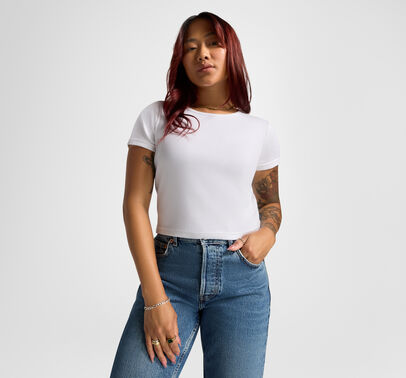 Slim Striped Ribb T Shirt Rusty Brown