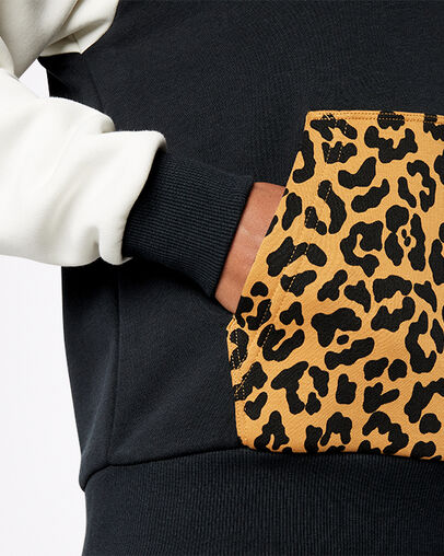 Heritage Leopard Print Pullover Hoodie Egret Multi