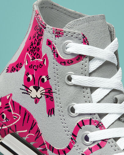 Chuck Taylor All Star Jungle Cats Ash Stone/Mason/Prime Pink, Detail Angle View