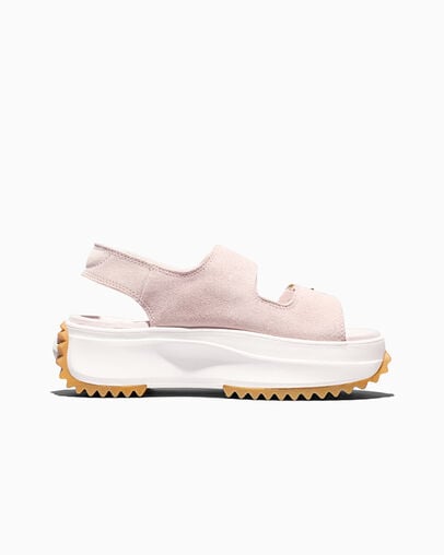 Run Star Sandal Platform Suede Blush Hash/Egret/Gum, Outer Side View