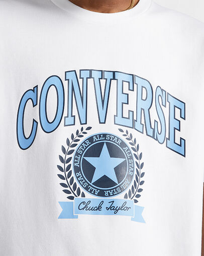 Retro Collegiate Graphic T-Shirt White, Detail View