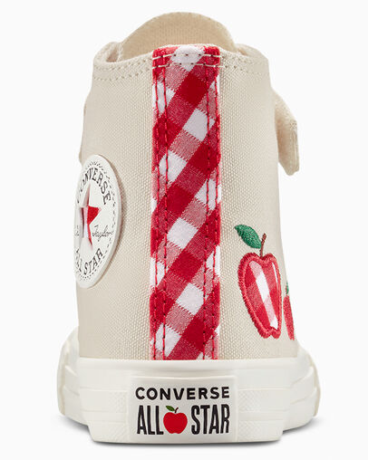 Chuck Taylor All Star Checkered Accents Easy-On Light Dune/Egret/Red, On Foot Shot 2