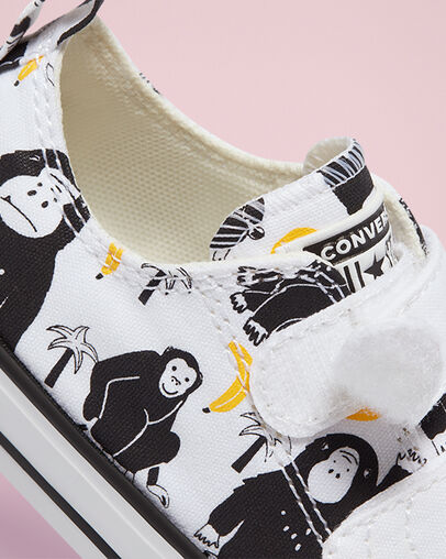 Animal Print Easy-On Chuck Taylor All Star Blanco/Amarillo/Negro, Detail Angle View
