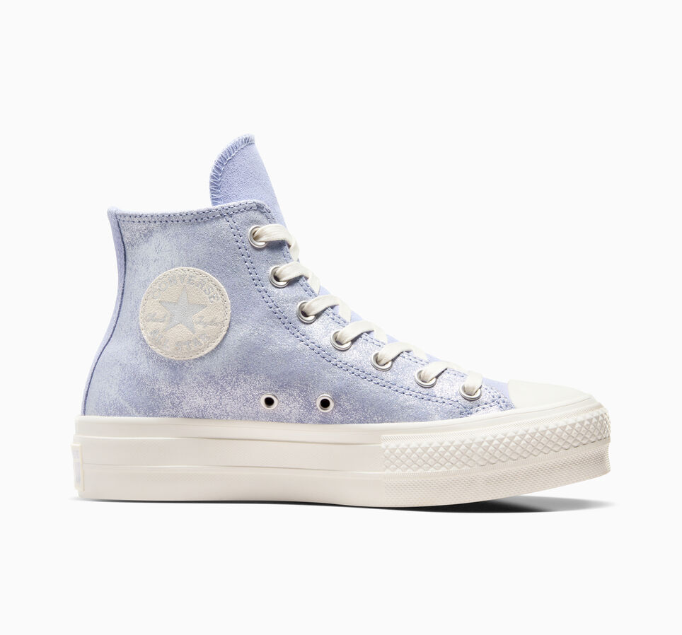Chuck Taylor All Star Lift Platform Suede Shimmer Lilac Pewter/Egret/Silver