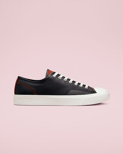 Jack Purcell Crafted Mixed Material Black/Dark Terracotta/Egret, Outer Side View