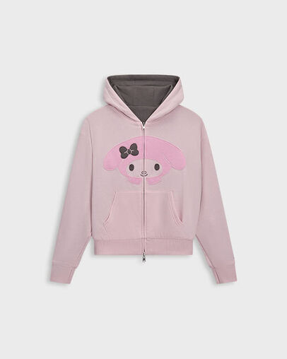 Converse x Hello Kitty® and Friends Kuromi™ and My Melody™ Full Zip Hoodie Plum Kitten/Parfait Pink — foto 4