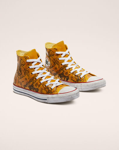 Chuck Taylor All Star Zodiac Leather Mustard Zodiac, Angled View