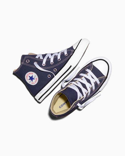 Chuck Taylor All Star Classic para ni&ntilde;o/a peque&ntilde;o/a y j&oacute;venes Azul marino, Angled View